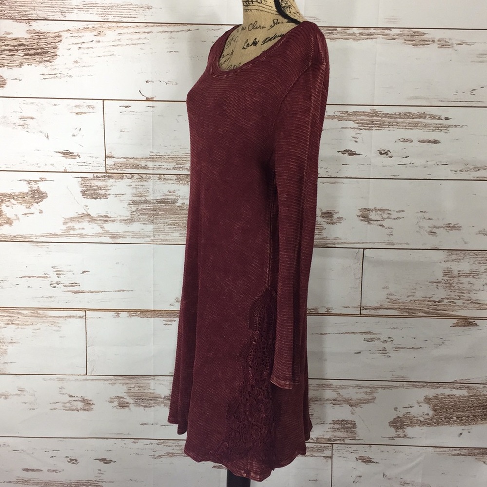 Distressed Burgundy Dress